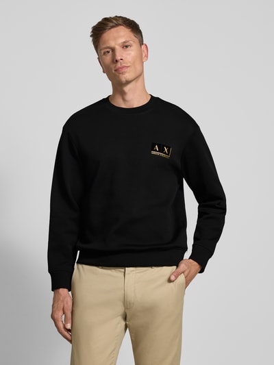 ARMANI EXCHANGE Bluza z naszywką z logo model ‘FELPA’ Czarny 4