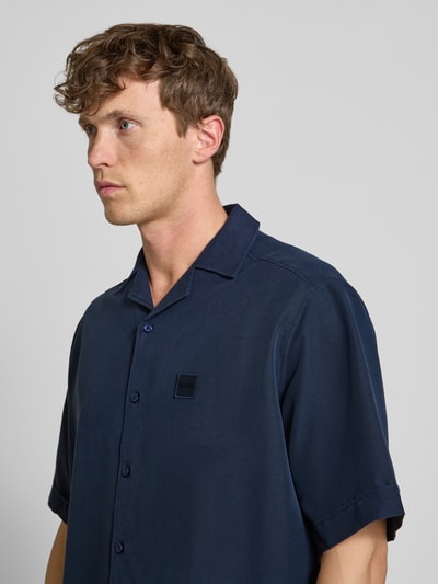 BOSS Orange Relaxed Fit Freizeithemd Lyocell-Mix Modell 'LAPISY' Marine 3