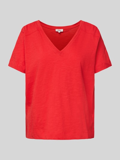 s.Oliver RED LABEL Regular Fit T-Shirt aus reiner Baumwolle Rot 2