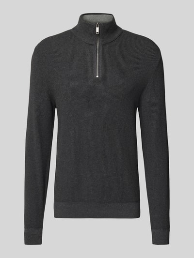 MCNEAL Strickpullover mit Stehkragen Dunkelgrau Melange 2