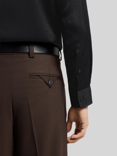 HUGO Slim Fit Businesshemd aus Viskose mit Jacquardstruktur Modell 'KENNO' Black 6