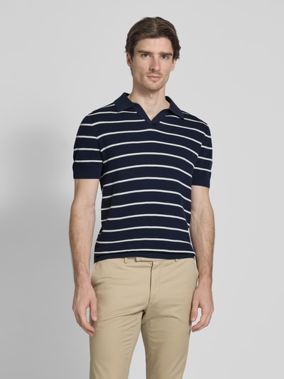 Christian Berg Men Poloshirt met V-hals Marineblauw - 4