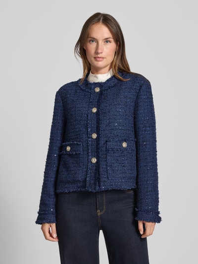 WHITE LABEL Blazer in Bouclé-Optik mit Knopfleiste Dunkelblau 4
