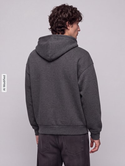 ONLY & SONS Sweatjacke mit Zweiwege Reißverschluss Dunkelgrau Melange 5
