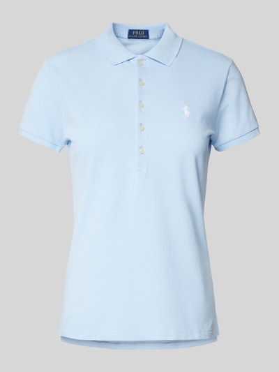 Polo Ralph Lauren Poloshirt met labelstitching, model 'JULIE' Lichtblauw - 2