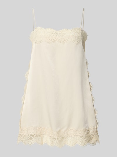 VERO MODA Relaxed Fit Top mit Spitzenbesatz Modell 'CHARM LACE SINGLET' Ecru 1