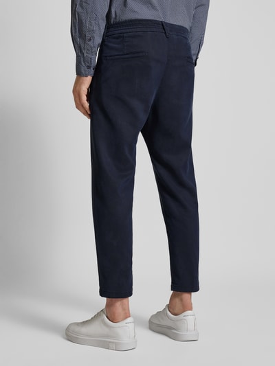 Drykorn Tapered fit broek met bandplooien, model 'CHASY' Marineblauw - 5