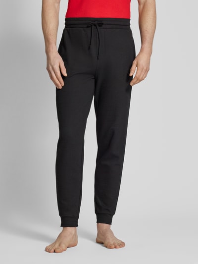 HUGO Sweatpants met elastische band, model ‘Austin’ Zwart - 4