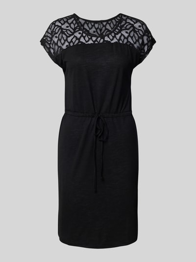 Only Getailleerde knielange jurk met kant, model 'SINDY LIFE' Zwart - 2