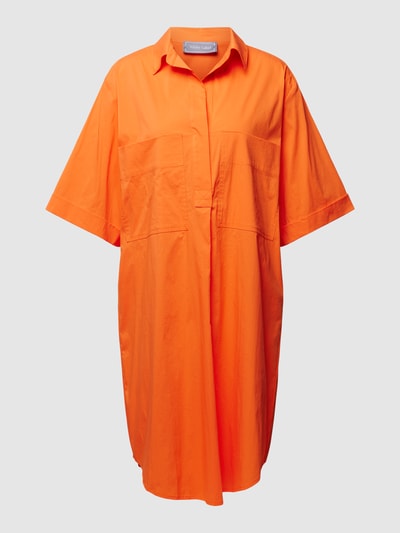 WHITE LABEL Knielanges Blusenkleid mit Brusttaschen Orange 2