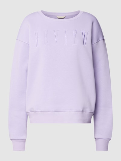 Review Sweatshirt met logostitching, model 'EMBRO' Lavendel - 2