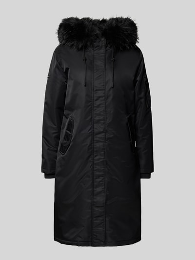 khujo Regular fit lange jas met imitatiebont, model 'Jilla' Zwart - 2