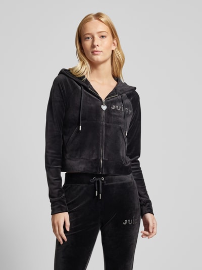 Juicy Couture Sweatjacke mit Label-Strasssteinbesatz Modell 'MADISON' Black 4