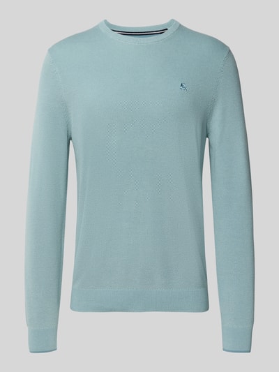 Produktfoto, Regular Fit gebreide pullover uit puur katoen met labeldetail van LERROS, heren, elastische boordjes, ruglengte maat M 68 cm, mouwlengte maat M 69 cm