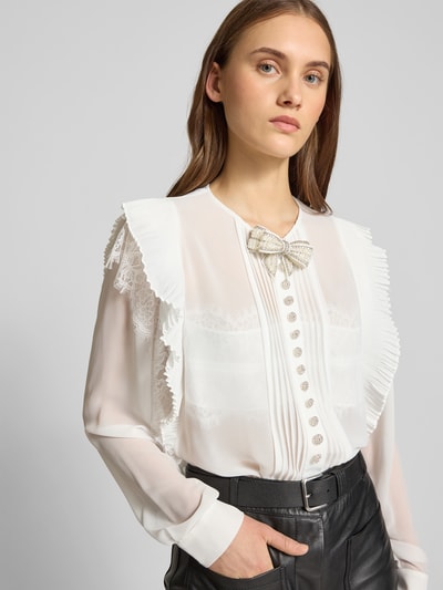 Self-Portrait Hemdbluse mit Knopfleiste Weiss 3