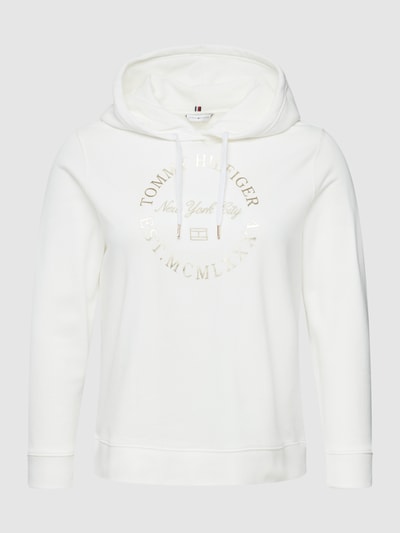 Tommy Hilfiger Curve PLUS SIZE Hoodie mit Label-Print Ecru 2