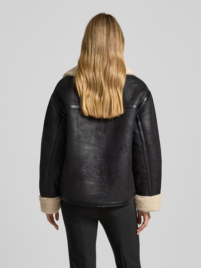 Jake*s Casual Relaxed Fit Jacke mit Zweiwege-Reißverschluss und Kunstfell Black 5