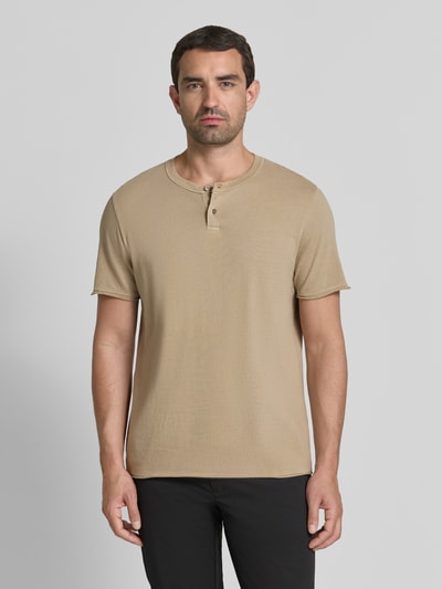 DRYKORN T-shirt met korte knoopsluiting model 'ENIL' Beige - 4