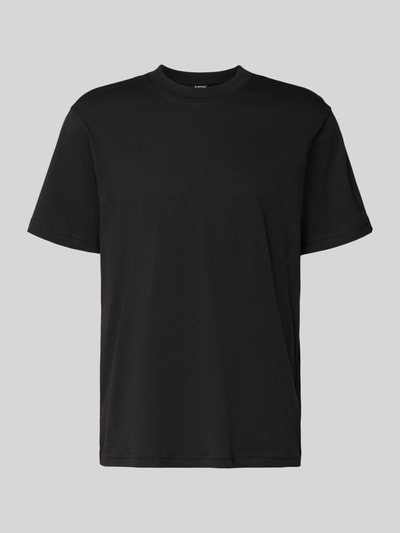 Produktfoto, T-Shirt aus Baumwolle mit Rundhalsausschnitt von G-Star Raw in Schwarz, Regular Fit, glatte Textur, schlichte Optik, Vorderansicht