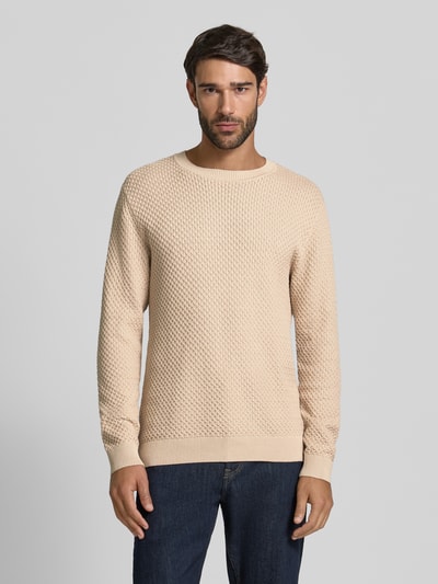 Jack & Jones Premium Strickpullover mit Strukturmuster Modell 'BARKLEY' Offwhite 4