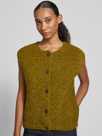 Rich & Royal kamizelka o kroju regular fit z dodatkiem wełny w imitacji bouclé Musztardowy 3