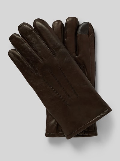 Akaroa Handschuhe mit Touchfunktion aus Schafsleder Modell 'DAN' Dunkelbraun 2