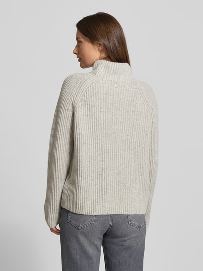 MOS MOSH Wollpullover mit Stehkragen Modell 'Thyra' Hellgrau Melange 5