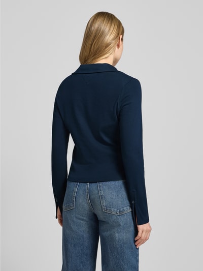 Tommy Hilfiger Slim Fit Langarmshirt aus reiner Baumwolle mit Polokragen Marine 5