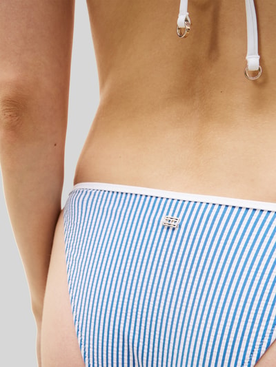Tommy Hilfiger Bikinihose aus Seesucker mit Bindebändern Blau 3