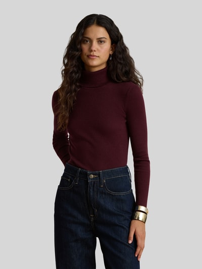 Lauren Ralph Lauren Slim fit coltrui van mix van katoen en modal Roestrood - 4