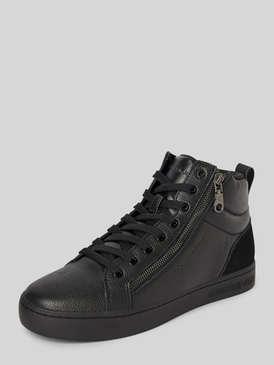 Calvin Klein Jeans Ledersneaker mit seitlichem Reißverschluss Black 1