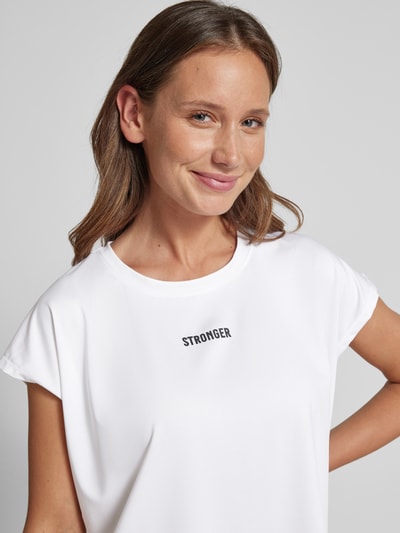 Stronger T-Shirt mit Label-Print Weiss 3