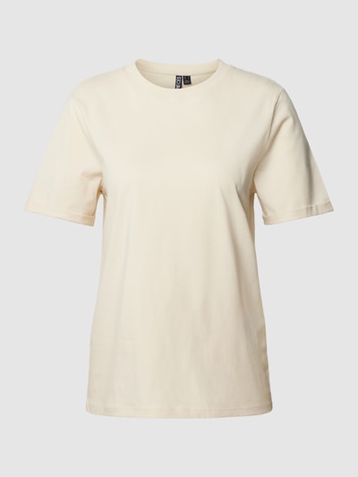 Pieces T-Shirt mit fixierten Ärmelumschlägen Beige 2