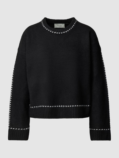 Neo Noir Gebreide pullover met contrastnaden, model 'DETRI' Zwart - 2