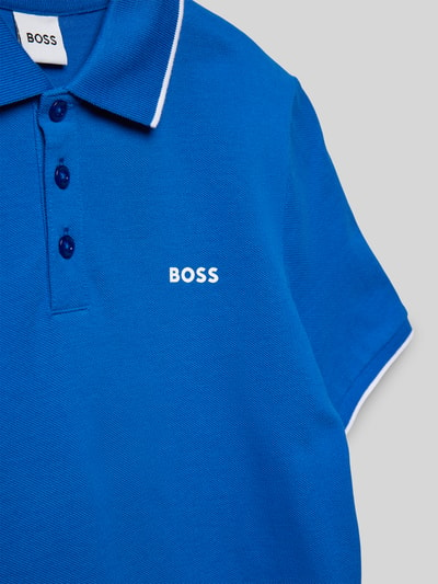 Boss Poloshirt met labeldetails Koningsblauw - 2