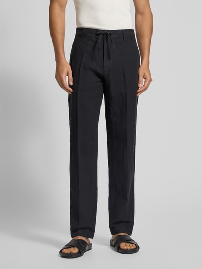 SELECTED HOMME Regular Fit Leinenhose mit Bügelfalten Modell 'LEROY' Black 4