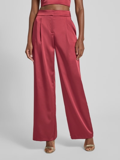 Jake*s Cocktail Wide Leg Anzughose mit Bundfalten Bordeaux 4