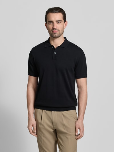 Christian Berg Men Regular Fit Poloshirt in Strick-Optik Black 4