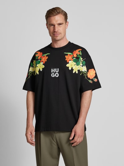 HUGO Oversized T-Shirt mit Label-Print Modell 'Diblostee' Black 4