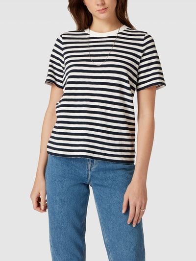 Marc O'Polo Denim T-Shirt mit Streifenmuster Marine 4