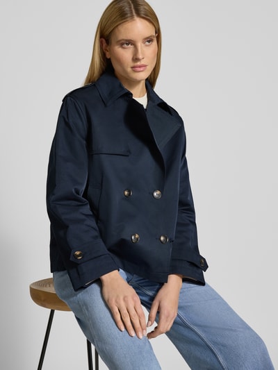 Jake*s Casual Trenchcoat in kurzem Design mit Baumwoll-Anteil Dunkelblau 3