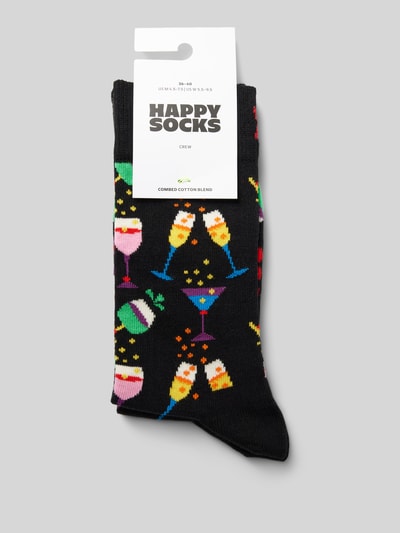 Happy Socks Socken mit Label-Stitching Modell 'CHEERS' Black 3