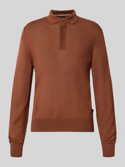 BOSS Regular Fit Poloshirt aus reiner Wolle Modell 'Lancione' Beige 1