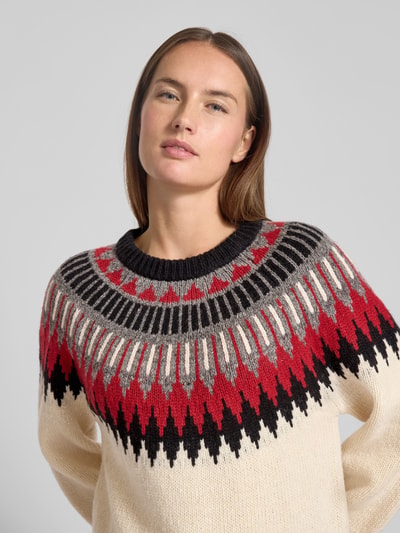 Polo Ralph Lauren Sweter z dzianiny z mieszanki wełny i kaszmiru Écru melanż 3