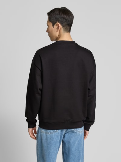 HUGO Sweatshirt met labelprint, model 'Dinex' Zwart - 5