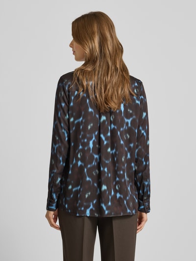 Milano Italy Regular Fit Bluse aus Viskose mit Knopfleiste Schoko 5
