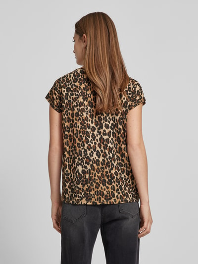 Vero Moda T-Shirt mit Animal-Print Modell 'AVA' Schoko 5