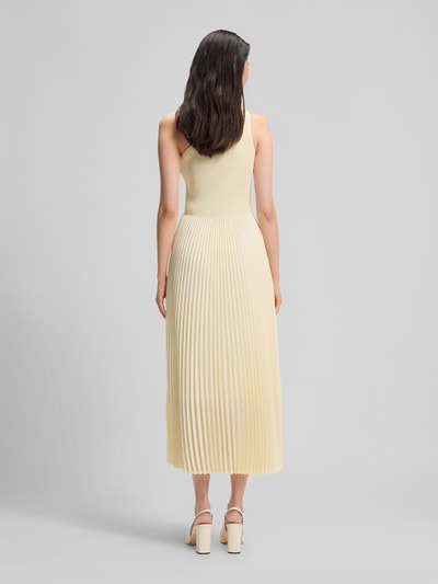 BOSS Tailliertes Cocktailkleid mit Viskose-Anteil Modell 'Foki' Hellgelb 5