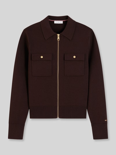 Tommy Hilfiger Strickjacke mit Brusttaschen Dunkelbraun 2