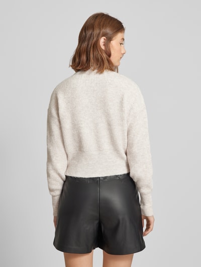 Noisy May Gebreide pullover met opstaande kraag, model 'NELLA' Ecru - 5